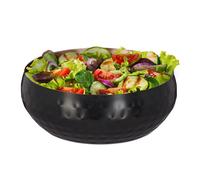 Saladier, lot de 3, design martelé, Ø 13 cm, acier inoxydable, service et salades, plat de cuisine arrondi, noir/cuivre