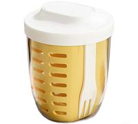 Saladier Portable 650ml avec Égouttoir et Fourchette(yellow)