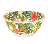 Les Jardins de la Comtesse - Saladier Profond Mélamine Pure Quasi-incassable - Fleurs Exotiques - 25 cm - Rouge Vert - Bol décoré Collection Vaisselle Quasi-Incassable MelARTmine