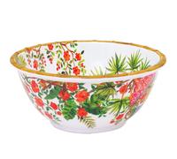 Les Jardins de la Comtesse - Saladier Profond en Mélamine Pure - Singes de Bali - 25 cm - Rouge corail/Vert - Bol décoré de la Collection de Vaisselle Quasi-Incassable MelARTmine