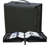 Salajory Étui de rangement pour CD et DVD, avec poignées, couverture en polyuréthane pour disques Blu-ray, musique, audio, 200 disques et 100 pochettes pour livres