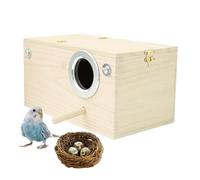 SALAKEET Boîte de nidification en bois pour perruches, perruches, inséparables et petits oiseaux, cage de nidification durable, accessoire pour éclosion, protection et entretien des oiseaux