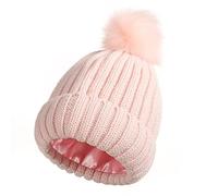 Salalacap Bonnet pour femme, Pom-rose détachable 1, Taille unique