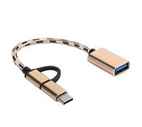 SALALIS Adaptateur de Câblage de Transfert OTG de Type C 2 en 1, Connecteur USB3.0 Compact et Portable pour Téléphones et Tablettes, Or, 2 Unités (Dorée)