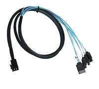 SALALIS Câble Adaptateur Mini SAS HD 12 Go SFF- 8643 à 4 LSI, Transmission Durable à Grande Vitesse pour Accessoires de Mise en Réseau