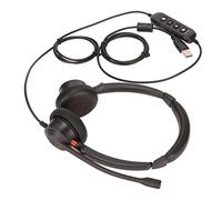 SALALIS Casque de Bureau Confortable, Double Oreille, pour la Maison, Le Bureau, Le Center D'appels, Prise USB, Volume Réglable, Réduction Active du Bruit