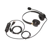 SALALIS Casque Professionnel USB avec Suppression du Bruit ENC pour des Conversations Claires dans des Environnements Bruyants, Casque Filaire Binaural pour Une Utilisation au Bureau, Coussins Doux,