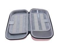 SALALIS Étui de Transport, Pochette Rigide Durable avec 20 Emplacements pour Cartes de Jeu pour Les Voyageurs et Les Joueurs, Sac de Rangement pour Console de Jeu Portable EVA PU (Rose)
