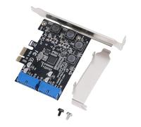 SALALIS Extension d'alimentation Fiable PCIE vers Double Carte USB 3.0 19 Broches pour Ordinateur de Bureau équipé d'un Module d'alimentation 8A