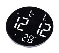 SALALIS Horloge Murale Moderne LED 12/24 Heures, Horloge Numérique Silencieuse, Alimentée par USB, pour Salon, Bureau, Chambre à Coucher, ABS, 9,1x1,3x9,1 Pouces