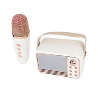 SALALIS Horloge Numérique Rétro, Haut-Parleur Bluetooth Portable avec Micro pour la Maison, Le Bureau, Les Voyages, la Machine à karaoké, Carte Mémoire, Bluetooth 5.0, Longue Durée de Vie de la