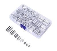 SALALIS Kit de Manchon de Boucle de Sertissage de Câble Métallique en Aluminium pour L'industrie Ferroviaire des Camping-cars, Ensemble de 250 Pièces, Virole de Câble à 8 Ouvertures pour Outil de