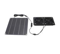 SALALIS Kit de Ventilateur D'extraction Solaire, Ventilation de Refroidissement Efficace pour Serres, Hangar, Panneau Monocristallin 15W
