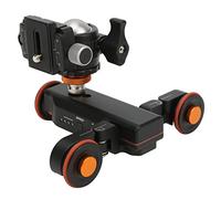 SALALIS L4X Chariot de Caméra motorisé avec Rotule Réglable pour Une Prise de Vue Vidéo Fluide sur Rails ou Tables Noir