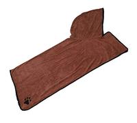 SALALIS Peignoir Absorbant pour Animaux de Compagnie, Serviette Marron Durable pour Un Séchage Rapide, Ceinture Réglable pour Chiens et Chats, Empêche Le Mouillage du Sol (L)