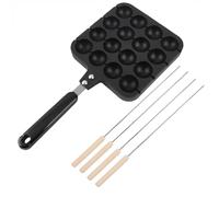 SALALIS Plaque de Cuisson Antiadhésive pour Takoyaki, Plateau de Cuisson pour Faire des Takoyaki et des Crêpes, Poignée Confortable, Compatible avec Four électrique et Cuisinière à Gaz, Matériau en