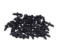SALALIS Raccord D'irrigation Goutte à Goutte à 2 Voies pour Jardins, 100 Raccords Barbelés en ABS Noir pour Raccordement de Tuyau 4/7, Idéal pour L'arrosage des Serres et des Pelouses