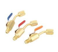 SALALIS Robinet à Tournant Sphérique en Laiton coudé pour Réfrigérant de Climatiseur, Résistant à L'usure, Robuste pour R12 R22, Haute Pression, Paquet de 3 pour Collecteur