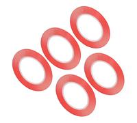 SALALIS Ruban Adhésif Double Face Robuste, Super Adhésif pour la Fixation de L'artisanat et des Décorations, Ruban PET Rouge 5 Pièces pour le Bureau et la Maison (5mm)