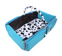 SALALIS Sac de Maman Imperméable de Grande capacité, Lit de Voyage Pliable pour bébé avec Moustiquaire pour Voyager, Matériau en Nylon Bleu