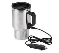 SALALIS Tasse Chauffante électrique de Voyage en Acier Inoxydable Incar 12 V 450 Ml pour Tasse à café de Voiture, Matériau de qualité Alimentaire, Isolation Sous Vide, Voyant Lumineux,