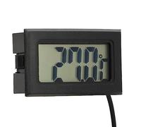 SALALIS Thermomètre Numérique intégré, Sonde étanche, écran LCD Compact pour Incubateurs, Aquariums, Plastique Noir, 1 unité