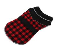 SALALIS Veste pour Chien en Treillis Chaud d'hiver Réfléchissant Coupe-Vent Imperméable pour Animaux de Compagnie pour Chiens de Petite, Moyenne et Grande Taille, Polyester + Peluche, Cadeaux (M)