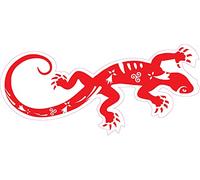 Salamandre bretonne Bretagne Breizh autocollant sticker détail breton triskèle moucheture d'hermine (Rouge, 15 cm)