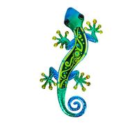 Salamandre et Gecko Mural Vert, Métal et Verre, Modèle JUNGLE GREEN, H 37,5 cm
