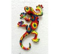 Salamandre Magnet en RÉSINE Jaune Bleu Multicolore