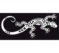 salamandre maori Lizard logo 652 autocollant sticker - Taille : 12 cm - Couleur : blanc