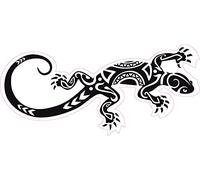 salamandre maori Lizard logo 652 autocollant sticker - Taille : 4 cm - Couleur : noir