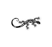 salamandre maori Lizard logo 652 autocollant sticker - Taille : 8 cm - Couleur : blanc
