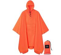 salamra Poncho de pluie imperméable à capuche pour homme/femme/adulte avec poche, Orange a, taille unique