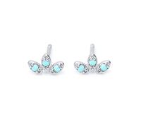 SALAN Boucles d'oreilles en Argent Sterling 925 pour Les Femmes Boucles d'oreilles Piercing en Zircon Turquoise Mignon Bijoux Bohème