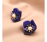SALAN Boucles d'oreilles en Pierre Lapis Lazuli pour Femmes Boucles d'oreilles en Perle d'eau Douce Naturelle pour La Fête en Argent 925 Bijoux