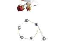 SALAN Bracelet De Perles d'eau Douce Baroques Naturelles Chaîne en Argent Sterling 925 Bijoux Faits À La Main pour Femmes