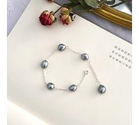 SALAN Bracelet De Perles d'eau Douce Baroques Naturelles Chaîne en Argent Sterling 925 Bijoux Faits À La Main pour Femmes