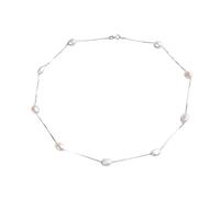 SALAN Collier De Perles Naturelles Baroques pour Femmes avec Chaîne en Argent Sterling 925 6-7mm Bijoux De Mode en Perles d'eau Douce 45cm
