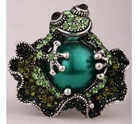 SALAN Grenouille Stretch Anneau pour Femme D'été Mode Bijoux Cristal Animal Charme Gold Argent