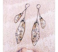SALAN Main Fairy Simulation Double Aile Boucles d'oreilles Insectes Butterfly Aile Boucles d'oreilles Boucles d'oreilles en Cristal d'oreilles Douce Bijoux De Mariage