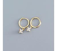 SALAN Nouvelle Mode Véritable 925 Sterling Argent Pave Noir Blanc CZ Suspendus Fleur Boucle d'oreille pour Les Femmes Parti Boucles d'oreilles Bijoux