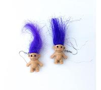 SALAN Russie Troll Poupée Oreille Rétro Nostalgique Mignon Poupée Laide Drôle Bizarre Nouveauté Boucle d'oreille Hip Hop Exagérer Cheveux Bizarre Bébé Bijoux Créatifs