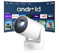 Salange HY300Ultra Mini projecteur avec Wifi 6 et Bluetooth 5.4, projecteur intelligent 4K, correction automatique du trapèze de frappe, blanc mat