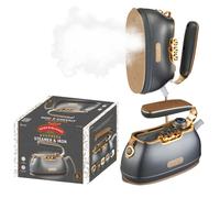 SALAV IS-900A Défroisseur à main rétro + fer à repasser, plaque vapeur céramique, vapeur 1000 W, élimine les plis dans les vêtements (vapeur et fer, titane)