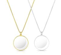 Salbsever Collier Pendentif Loupe Monocle 2 Couleurs 5x sur Chaîne Vintage avec Lentille en Verre de 4,3 cm de Diamètre pour Lire des Cartes, des Bijoux, des Travaux Manuels