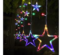 SALCAR 2M Lumière Guirlande de Noël LED avec 12 Etoiles Colorées IP44 Imperméable Led Lumière Rideau