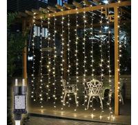 SALCAR 2x3m Rideau Lumières Extérieur, 240 LEDs Guirlande Lumineuse avec 8 Modes et Minuterie, Étanche IP44 Décoration Fenêtre Noël pour Intérieur Extérieur Balcon Fête Mariage, Blanc Chaud