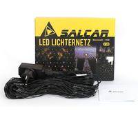 SALCAR 3m x 2m Lumières De La Chaîne Net D'économie D'énergie, 204 LEDs Guirlande Lumineuse 31V Basse pression, Prévention de la rouille LED filet lumineux exterieur - Blanc chaud