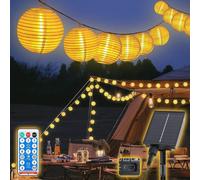 Salcar 50 Lampions Guirlande lumineuse solaire extérieur 15 m Guirlande lumineuse LED extérieur 8 modes IP44 pour extérieur jardin pelouse terrasse
